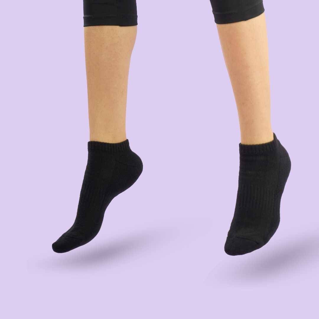 Black Sneaker Socks For Men and Women made from Pure Cotton 3 x PAIR