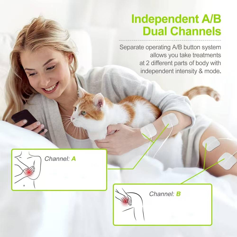 TENS Massager with independent A/B dual channels
