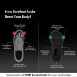 DIRTS Black Barefoot Sock Shoes (1 x Pair)