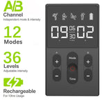 TENS Massager features 12 modes and 36 intensity levels