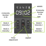 TENS Massager control panel and settings