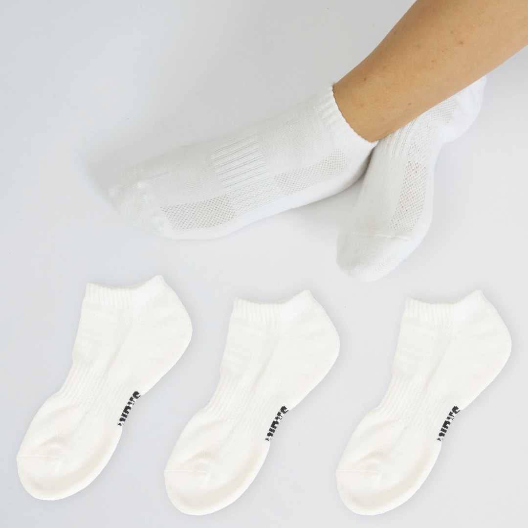 White Sneaker Socks For Men and Women made from Pure Cotton 3 x PAIR