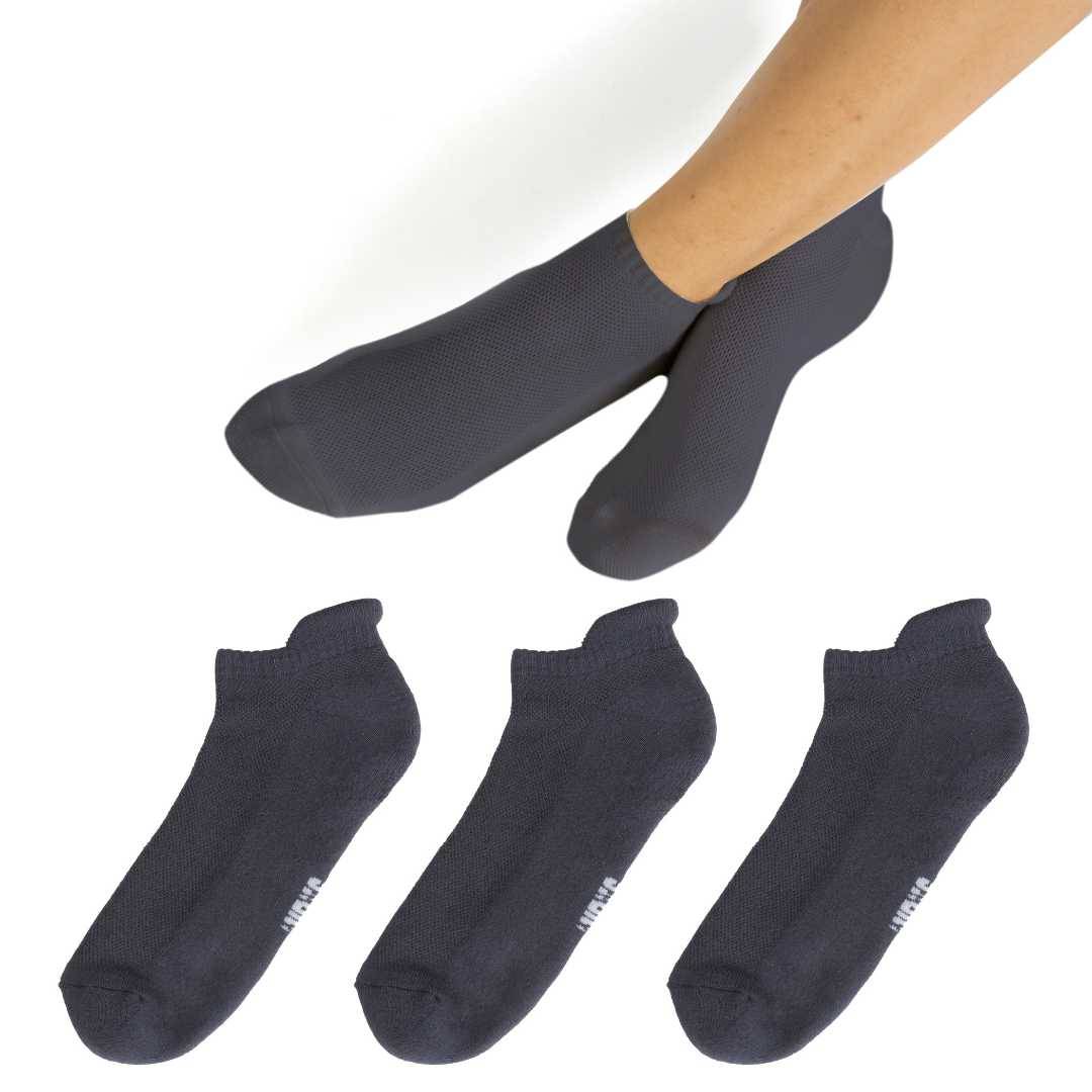 Dark blue bamboo socks with three pairs displayed