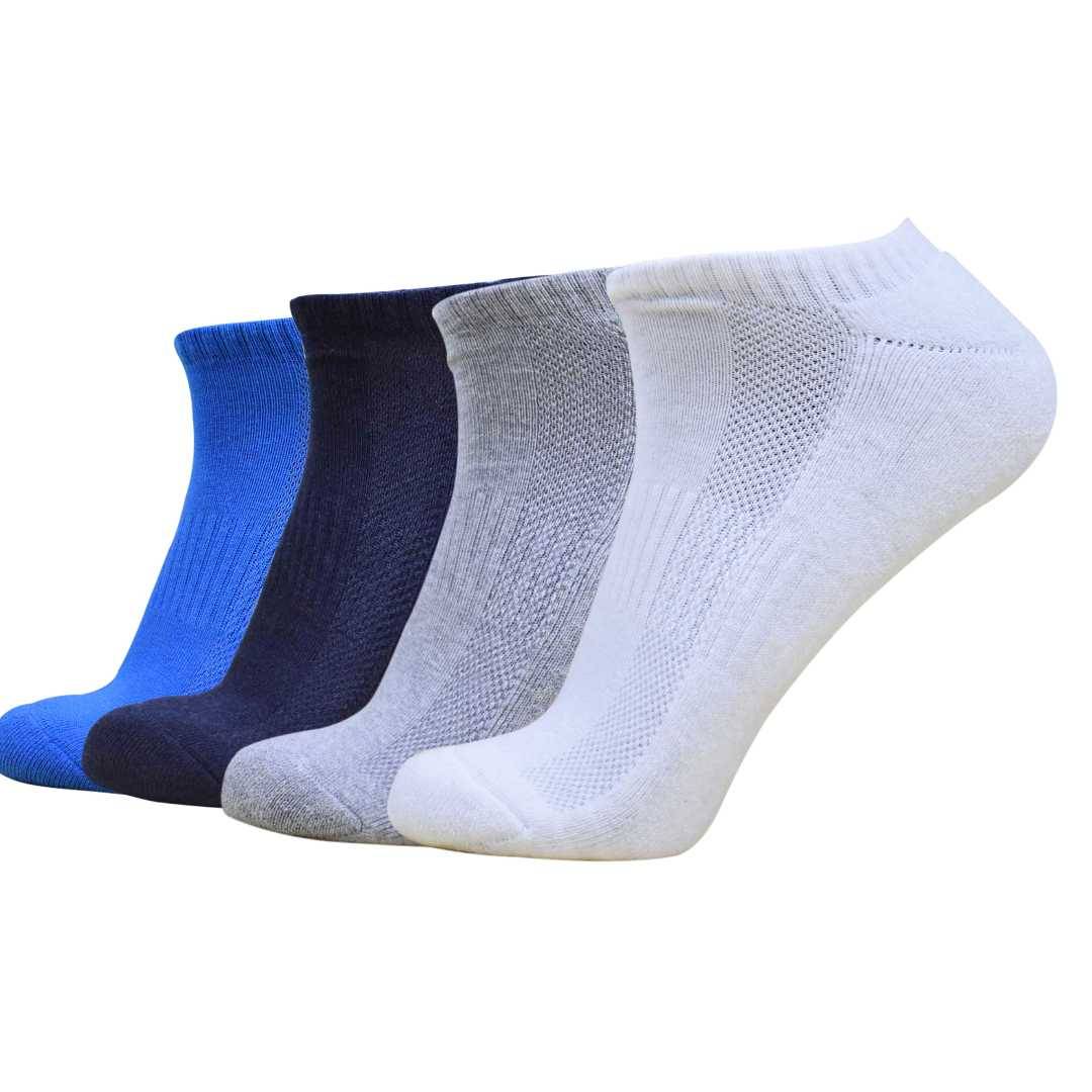 Pack of 4 cotton sneaker socks in assorted colors