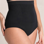 Close-up of black high-waisted shaper panty